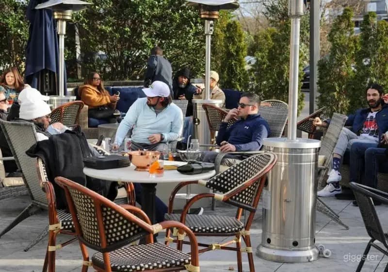 The patio at The Vintage Whiskey & Cigar Bar in Charlotte, North Carolina